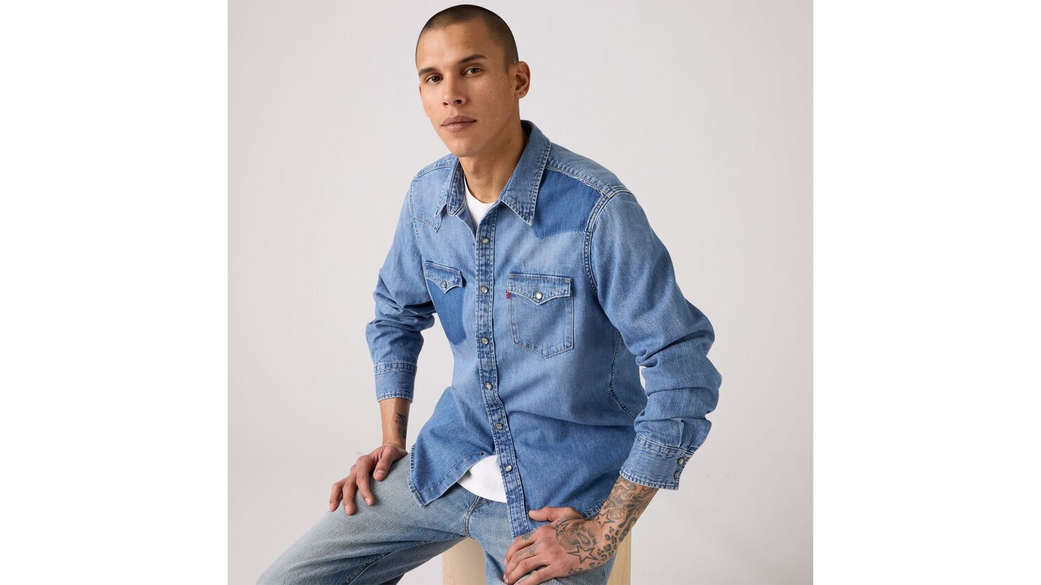 

Классическая рубашка в стиле вестерн стандартного кроя Levi's, The Vanisher - Light Wash