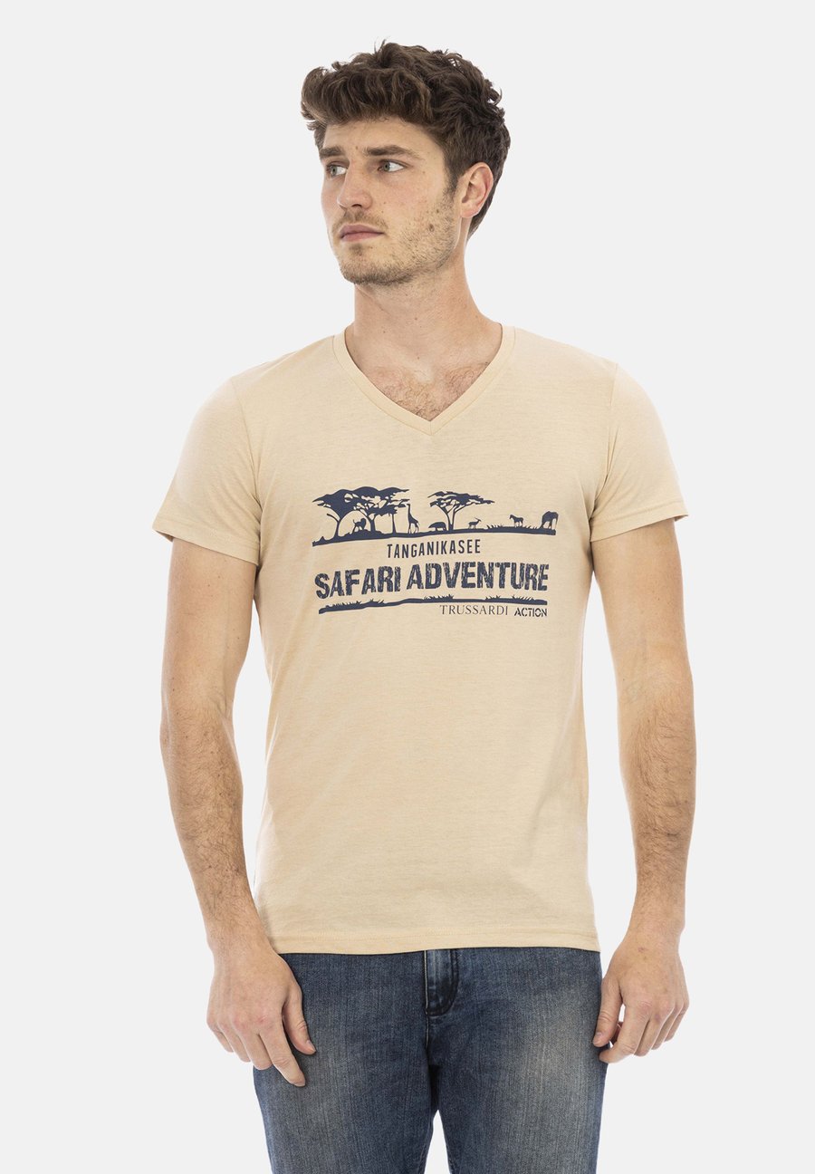 

Футболка Trussardi Action Print T-shirt, Sand, Бежевый, Футболка Trussardi Action Print T-shirt, Sand