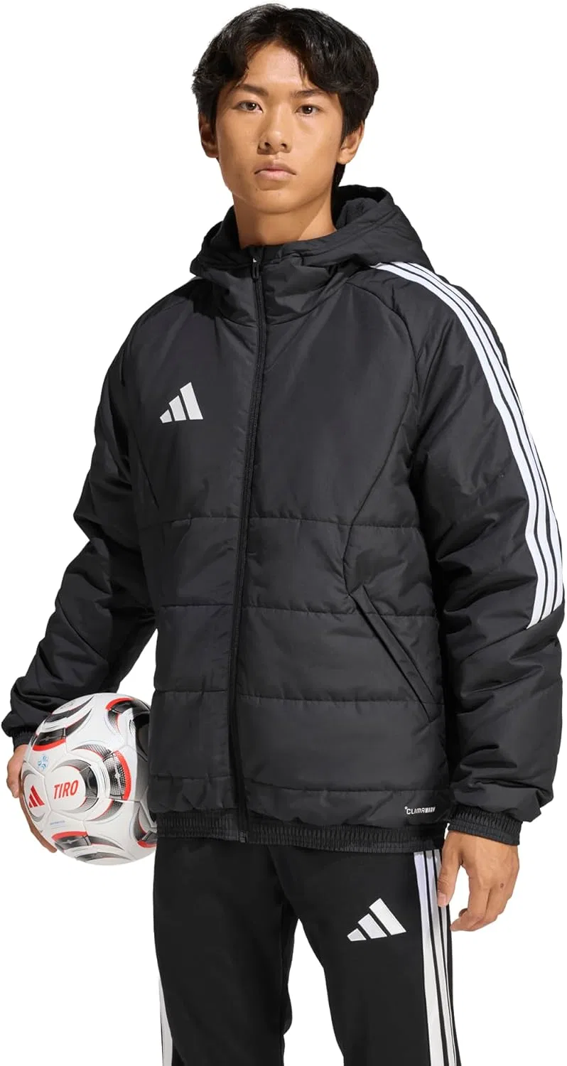 Зимняя куртка Adidas Tiro 26 - водоотталкивающая, утепленная Climawarm, стандартный крой, защита от холода на молнии, черно-белый — фото 2