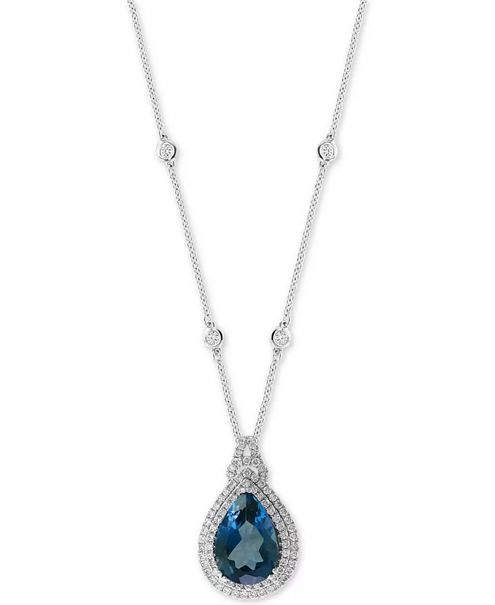 

Ожерелье с подвеской EFFY London Blue Topaz (7-7/8 карата) и бриллиантом (7/8 карата) длиной 18 дюймов из 14-каратного белого золота EFFY Collection