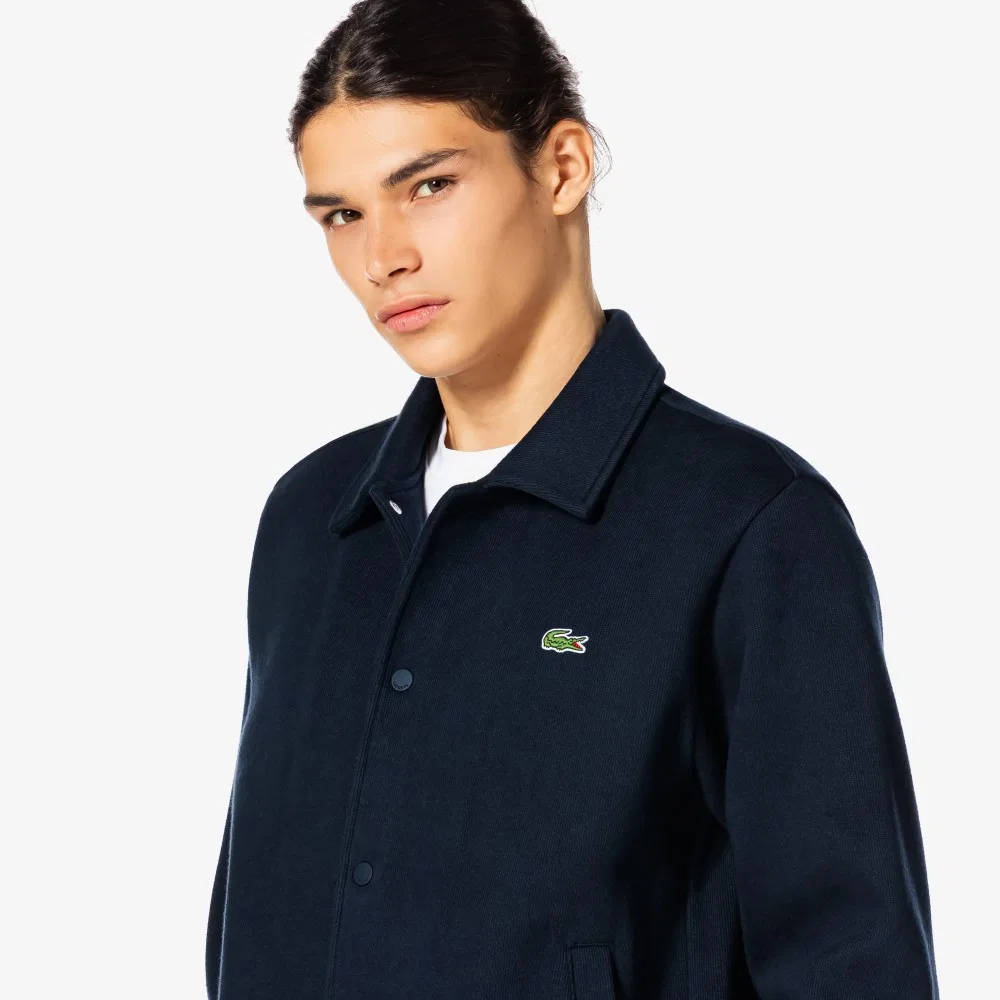 Мужской тёмно-синий свитшот-бомбер из рипстопа от Lacoste — фото 2