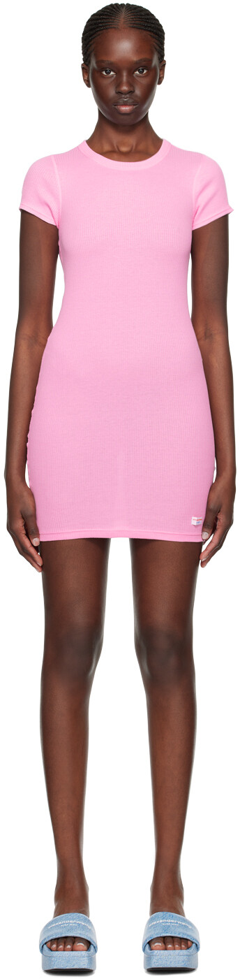 

Розовое мини-платье в рубчик Alexander Wang, цвет Begonia pink, Розовый, Розовое мини-платье в рубчик Alexander Wang, цвет Begonia pink