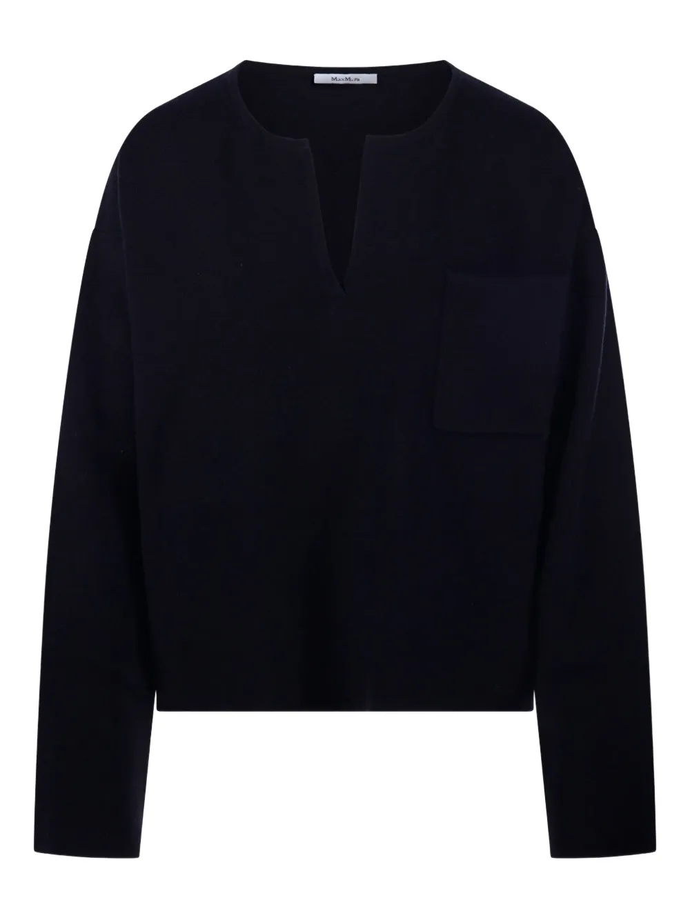 

Свитер с V-образным вырезом и карманом MAX MARA, синий
