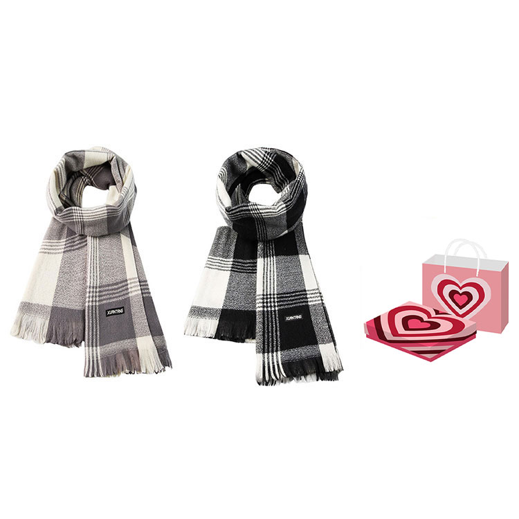 

Вязаный шарф унисекс, Black+Gray, Heart Box