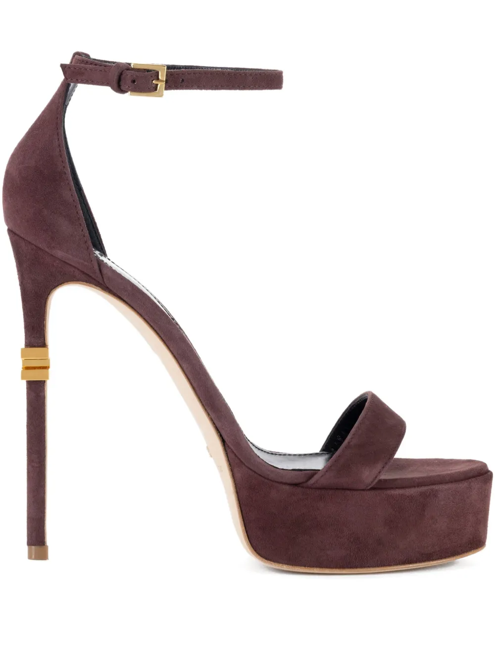 Босоножки на платформе и шпильке Elisabetta Franchi, коричневый