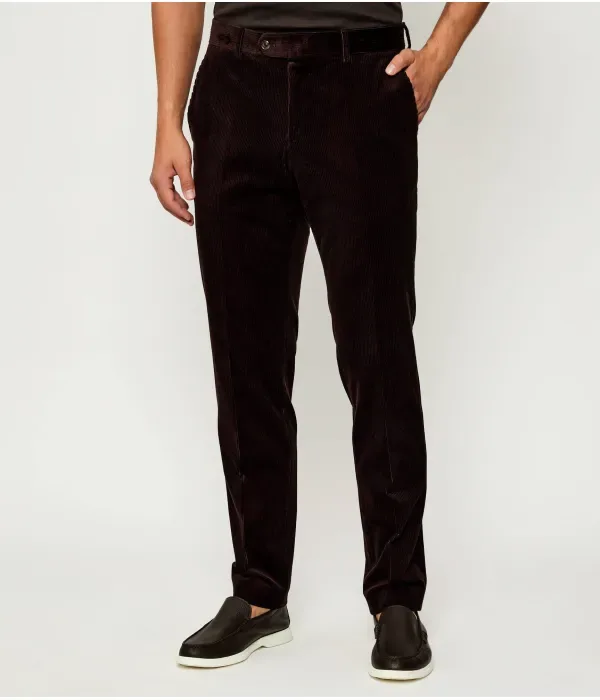 Вельветовые брюки SB-SUIT-Trous-252_DB regular fit Boss, коричневый — фото 3