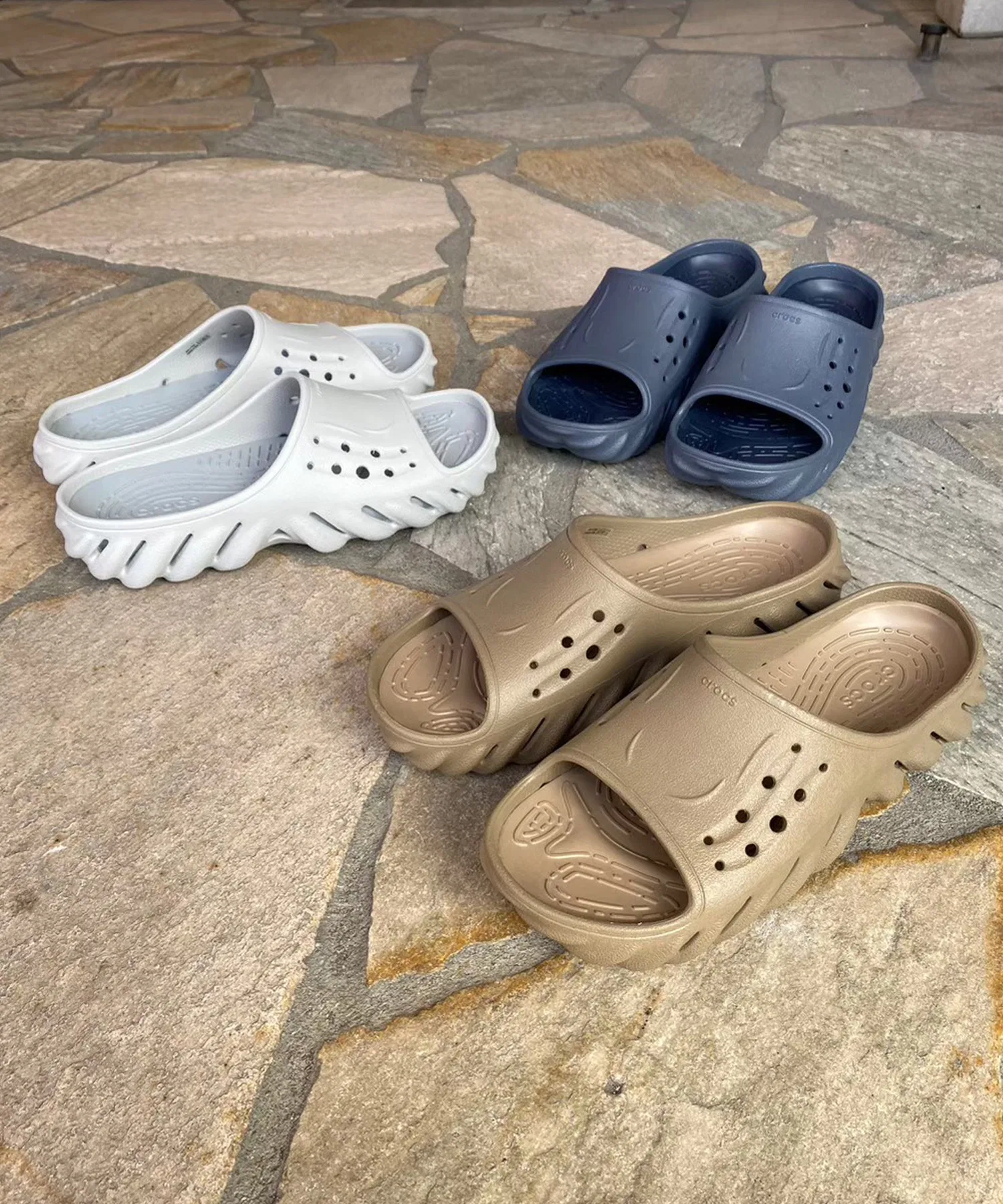 Мужские сланцы Crocs ECHO SLIDE чёрные — фото 2