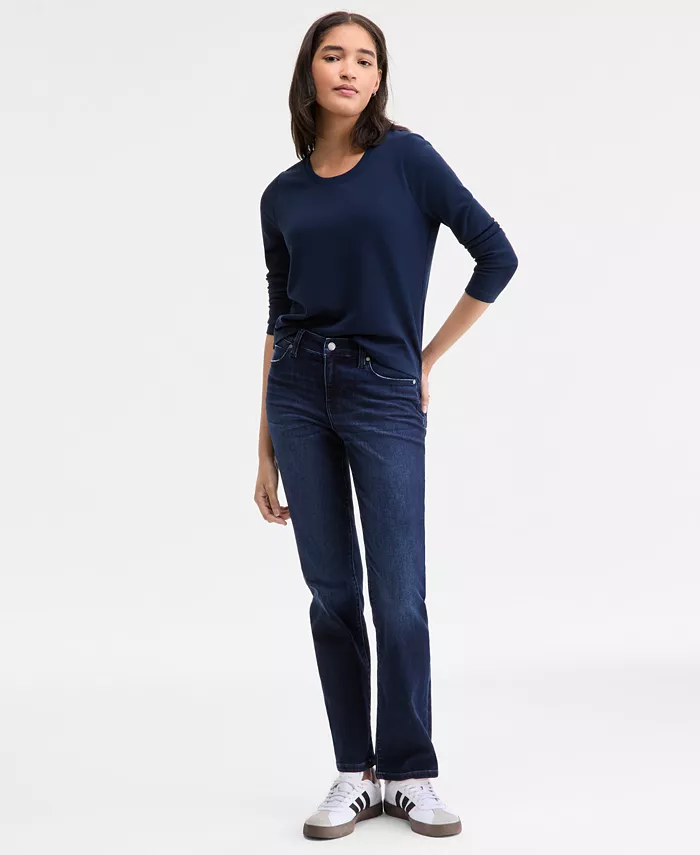 

Женские джинсы Kennedy Mid Rise Straight Leg Liverpool Los Angeles, синий