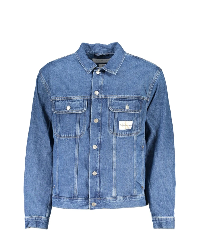 

Синяя джинсовая куртка с длинными рукавами Calvin Klein, синий