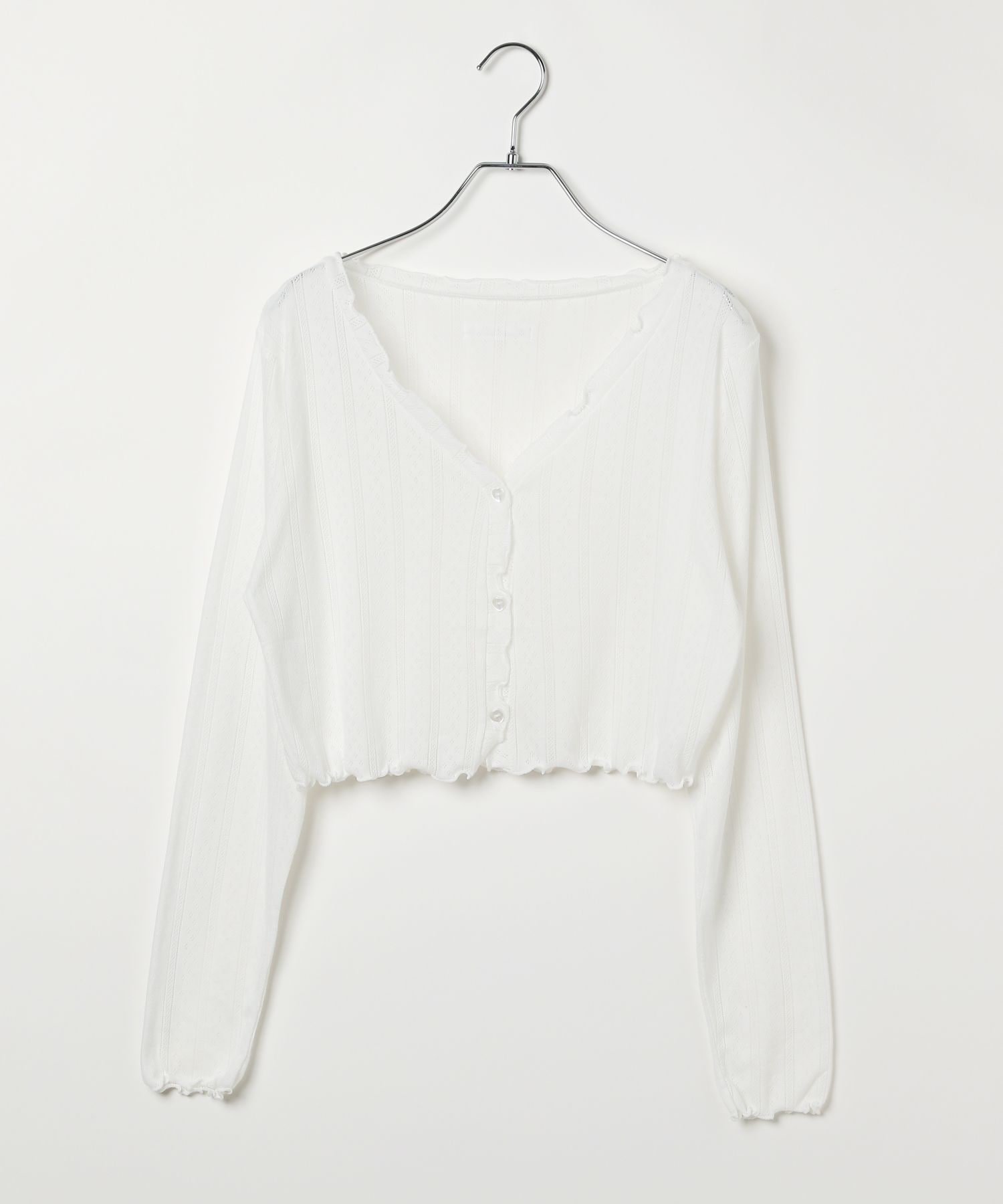 Кардиган из сетчатой ткани с узором Repipi armario, White 05