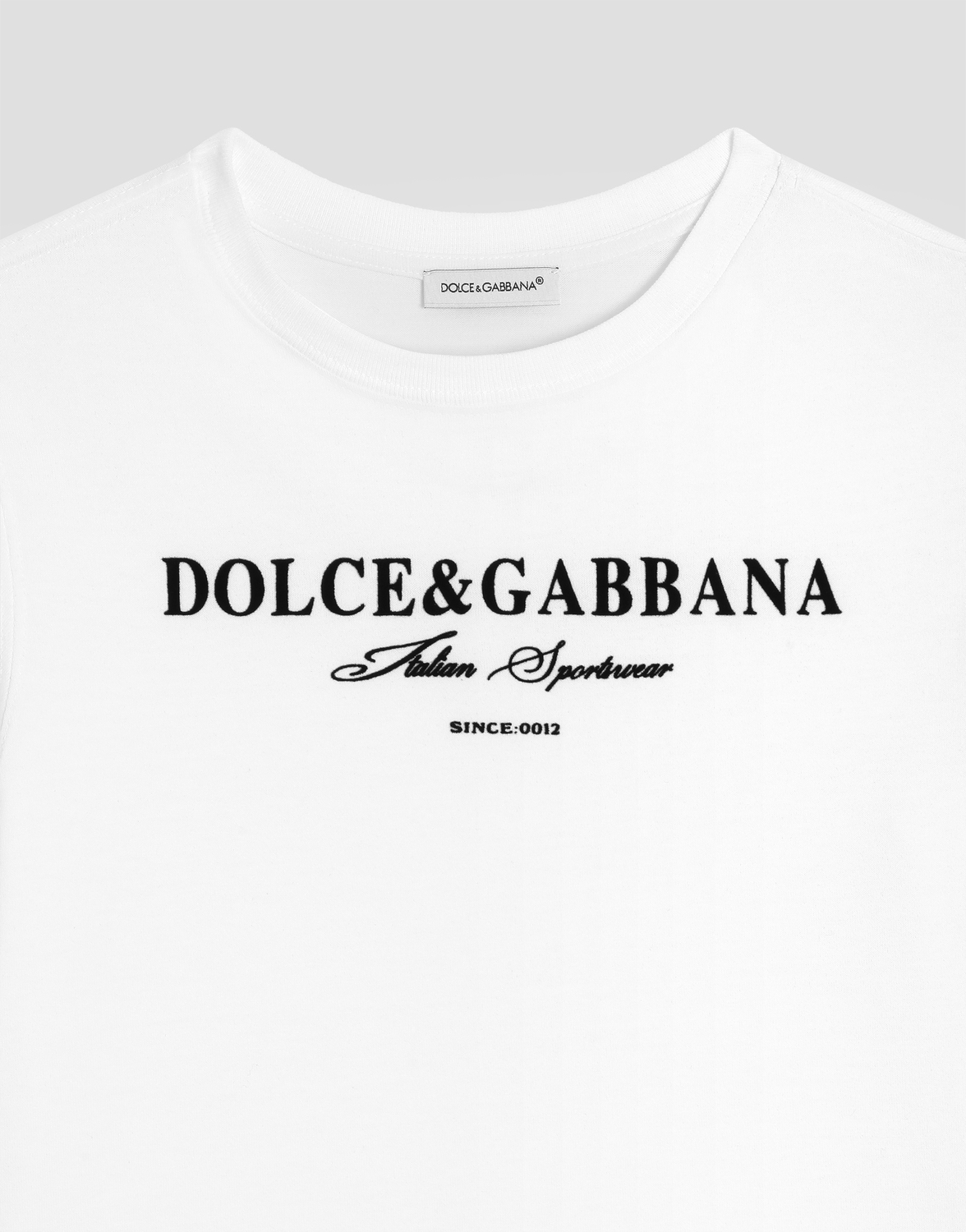 Футболка из джерси с короткими рукавами с принтом Dolce&Gabbana DOLCE & GABBANA, белый — фото 3