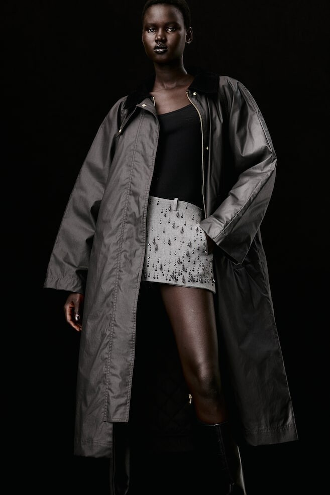 

Вощеное пальто H&M, черный