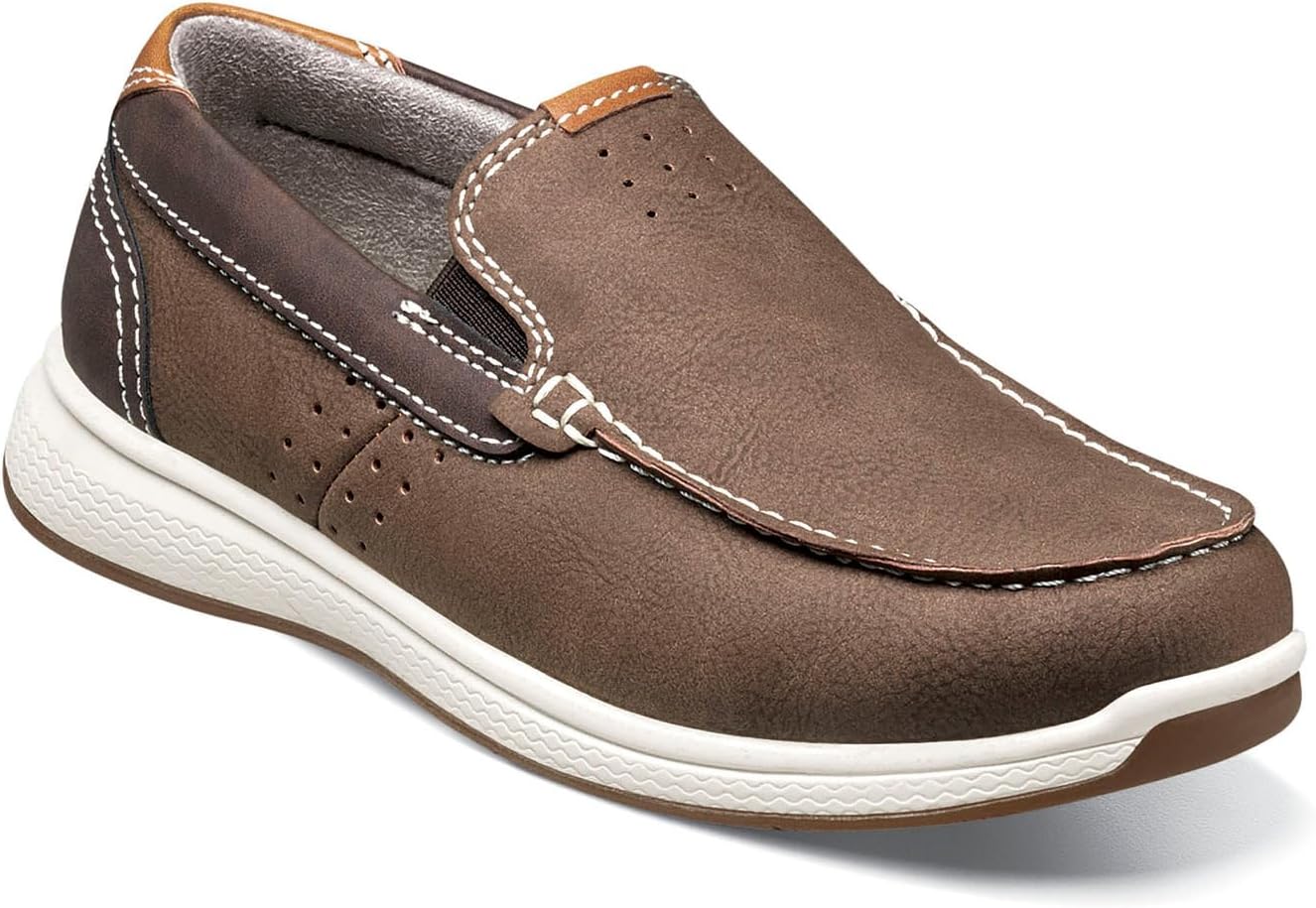 

Мокасины Florsheim Boys Crossover с перекрестным швом и без шнурков для мальчиков, Mushroom