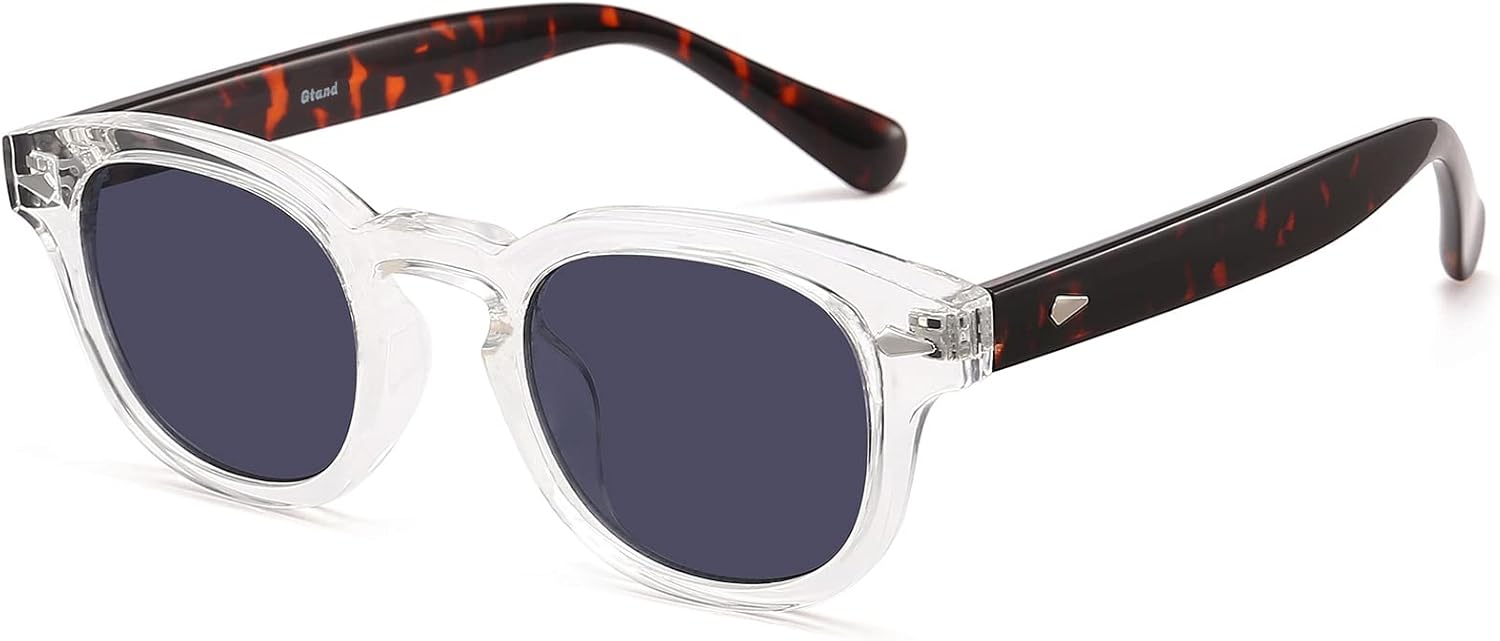 

Солнцезащитные очки Gtand Unisex в винтажном ретро-стиле круглой формы с тонировкой для мужчин и женщин, модные круглые солнцезащитные очки 46 мм, C34 Crystal Frame/Gray Lens/Tortoise Temples