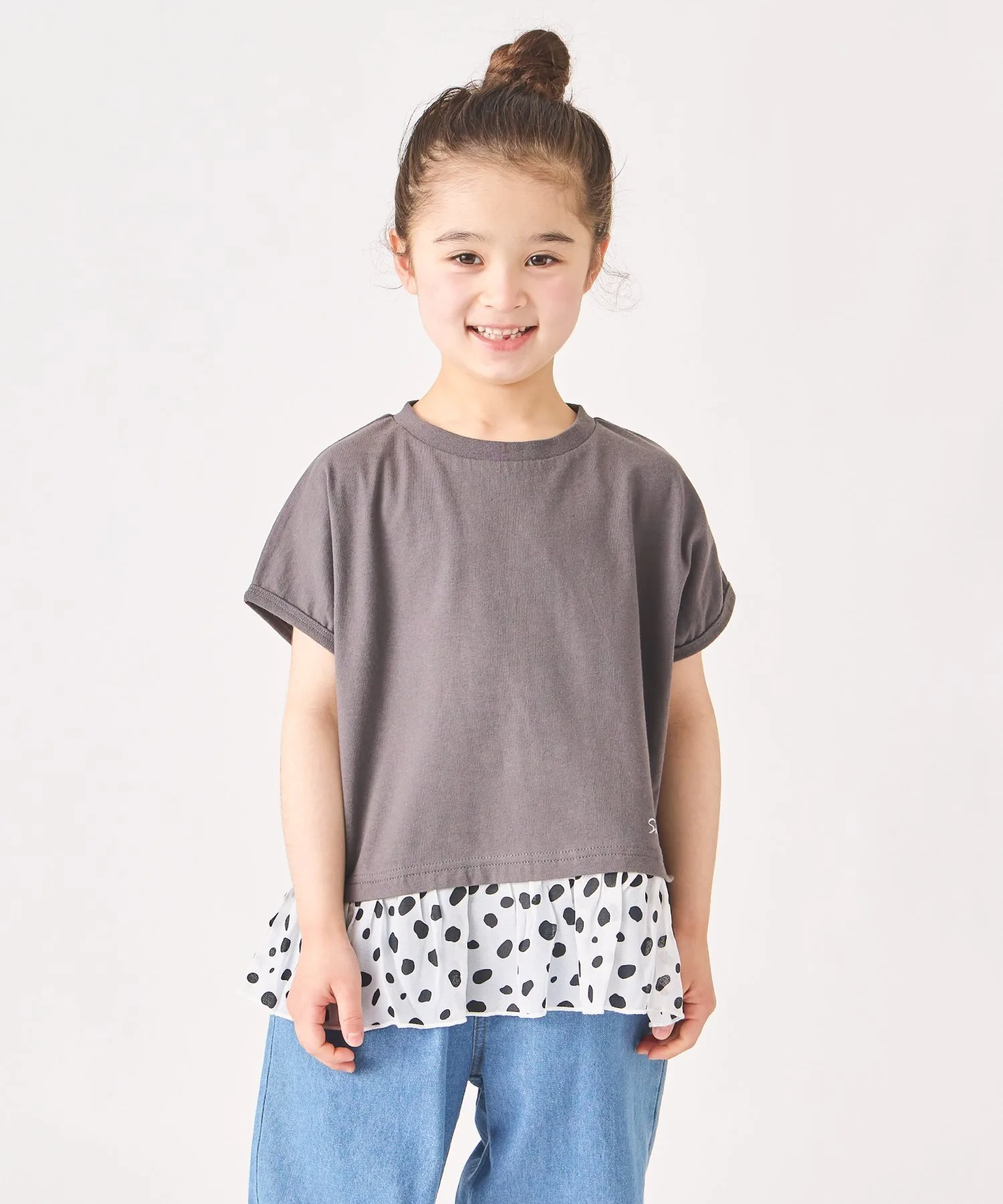 Топ с оборками по низу Ever Closet, Charcoal