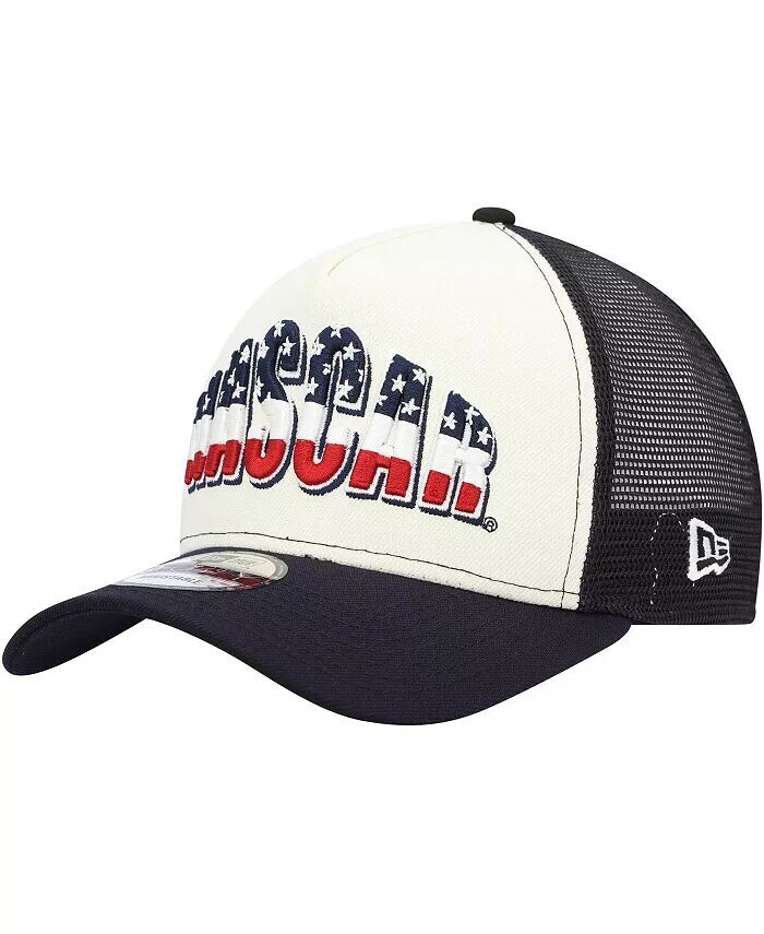 

Мужская светло-коричневая темно-синяя кепка NASCAR 9FORTY A-Frame Trucker Snapback New Era, коричневый