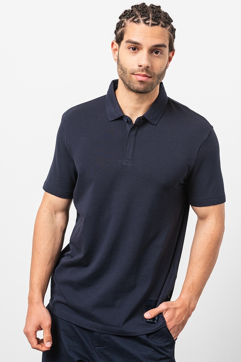 

Хлопковая футболка с воротником Armani Exchange, синий