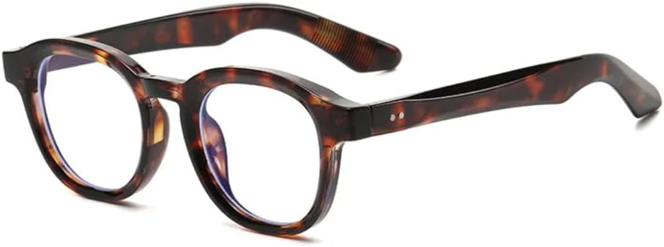 

Солнцезащитные очки с защитой UV400 | Круглые, черные с синими заклепками | для женщин и мужчин, для занятий спортом на открытом воздухе и вождения DSVIGF, Leopard Clear