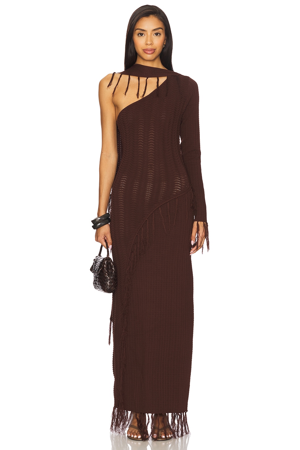 

Платье с бахромой Elise Yllw The Label, brown