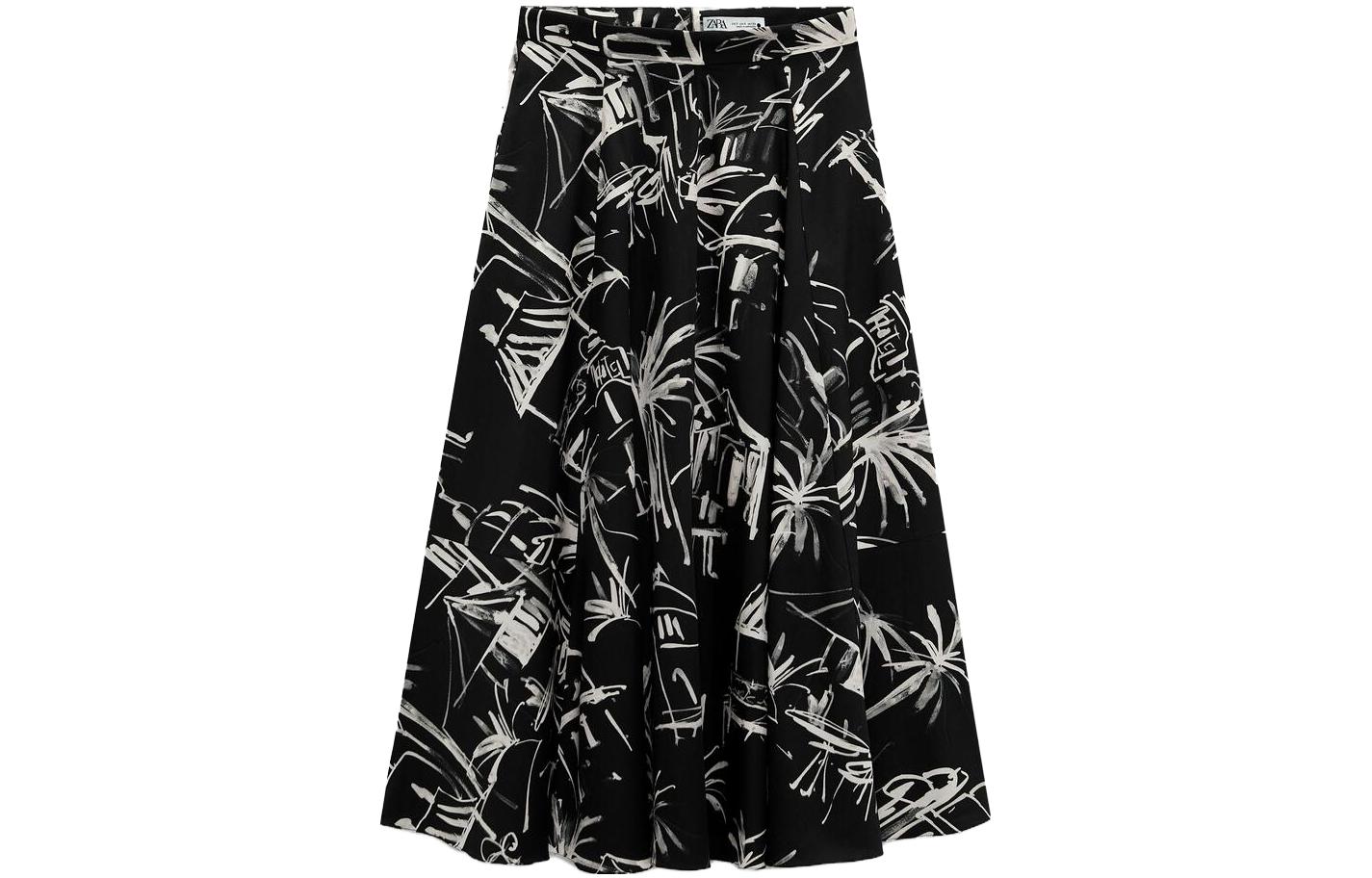 

Повседневная длинная юбка женская черная ZARA