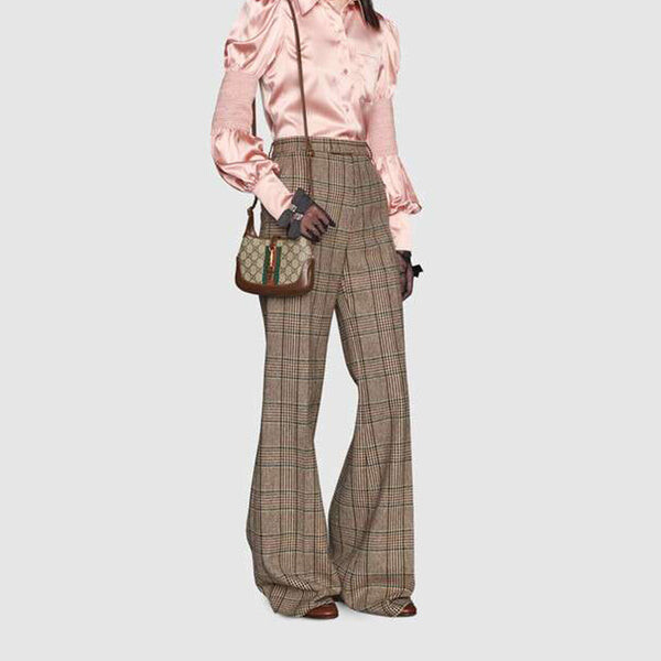 Мини-сумка Gucci Jackie 1961 из канваса с монограммой, коричневая — фото 3