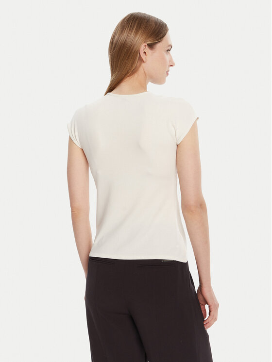 Футболка slim fit LV047B275G Calvin Klein, экрю — фото 3