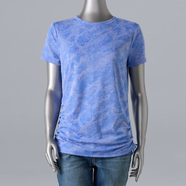 

Женский топ с боковыми сборками и короткими рукавами Simply Vera Vera Wang, цвет ultramarine