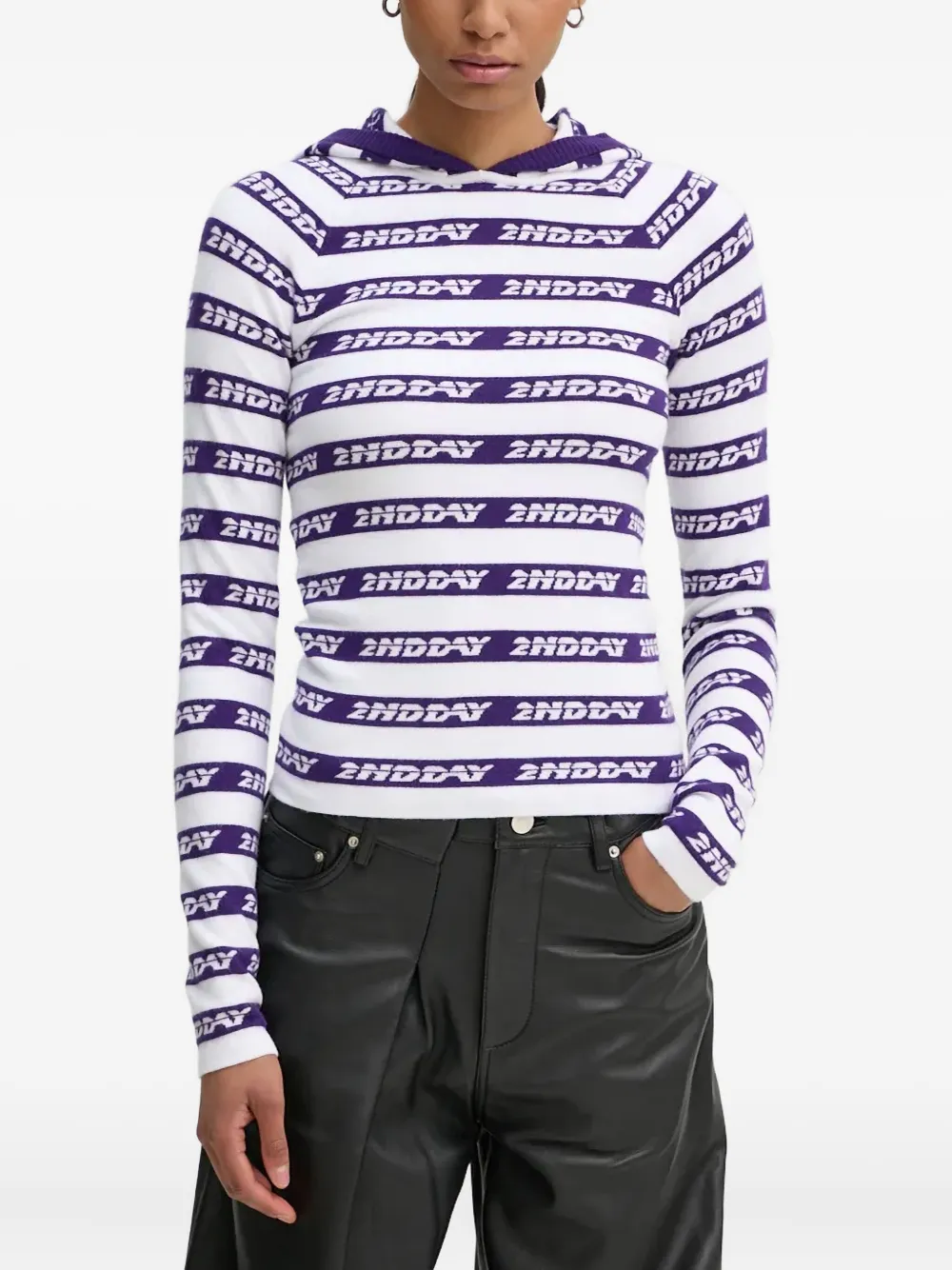 

Полосатый свитер с капюшоном Day Birger Et Mikkelsen, белый