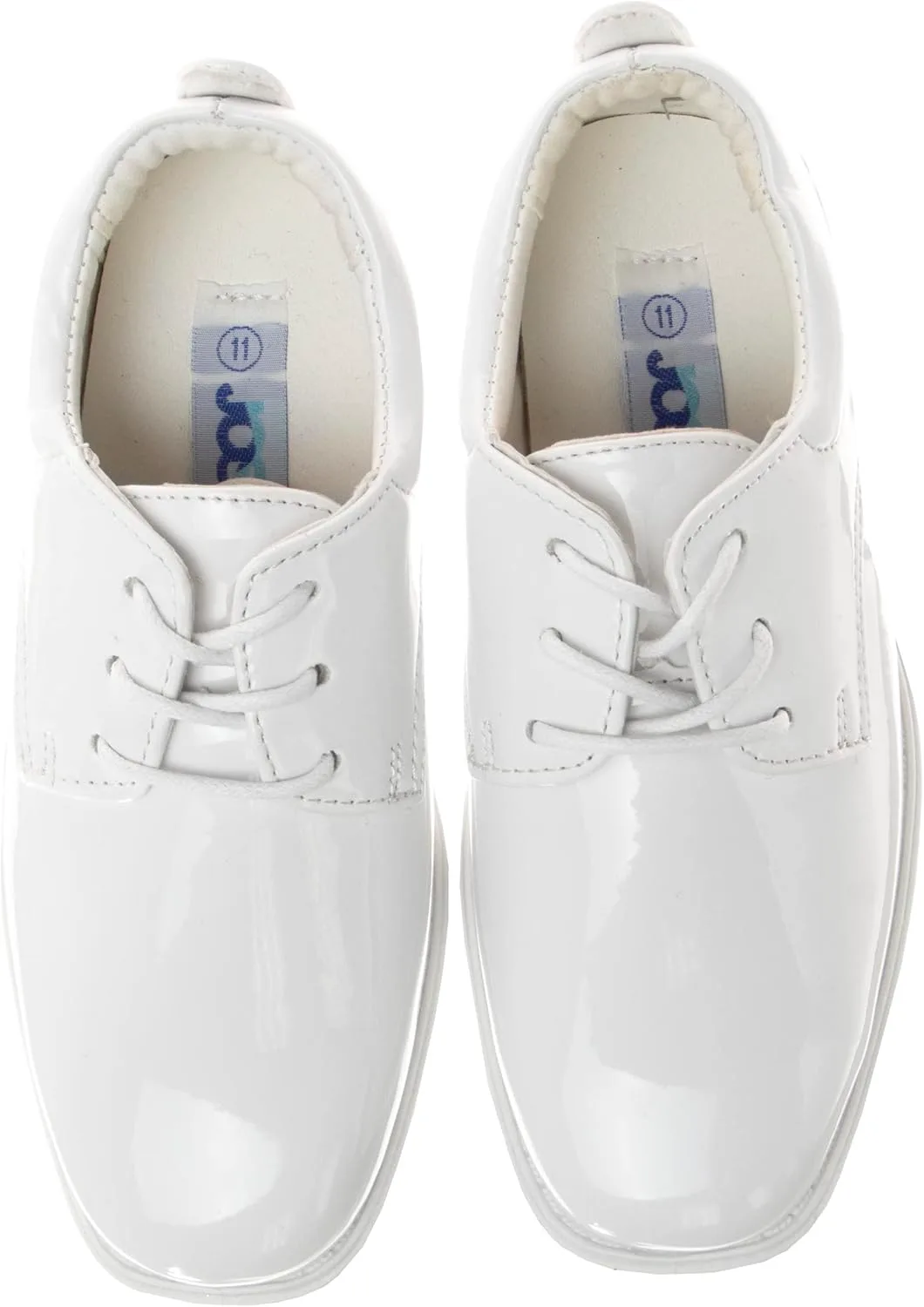 Классические комфортные оксфорды Josmo Boys - модель Wing Tip, формальные туфли на шнуровке (цвета: черный/коричневый/белый) (размеры: 7-10 малыши / 11-2 маленькие дети / 3-6 большие дети) — фото 2