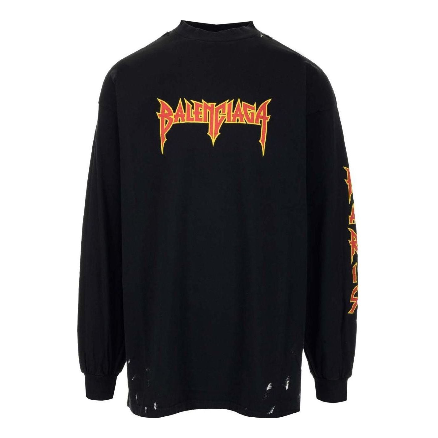 

Футболка Balenciaga Metallica Long Sleeve T-shirt 'Black Orange' 693949TMV881055, черный