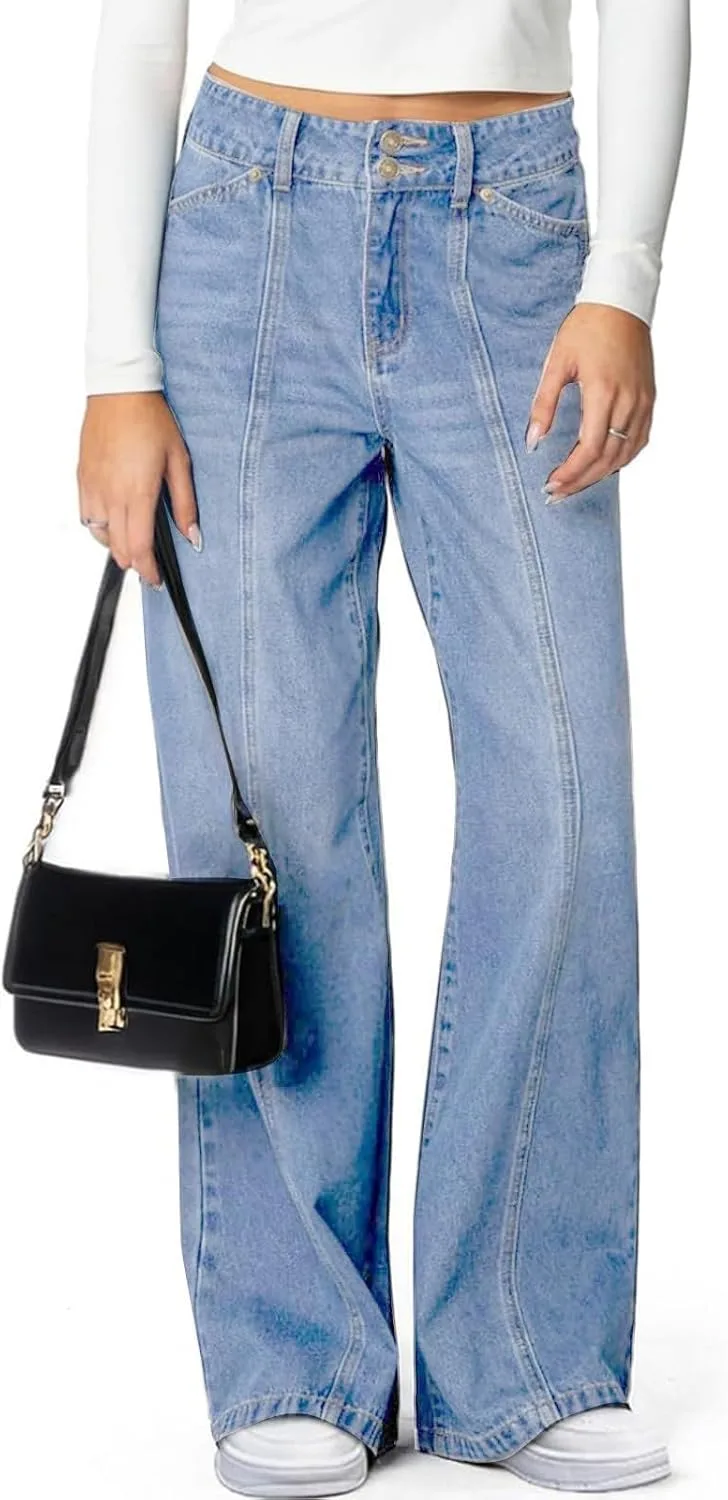 Джинсы женские Wide Leg Stretchy High Waisted — фото 3