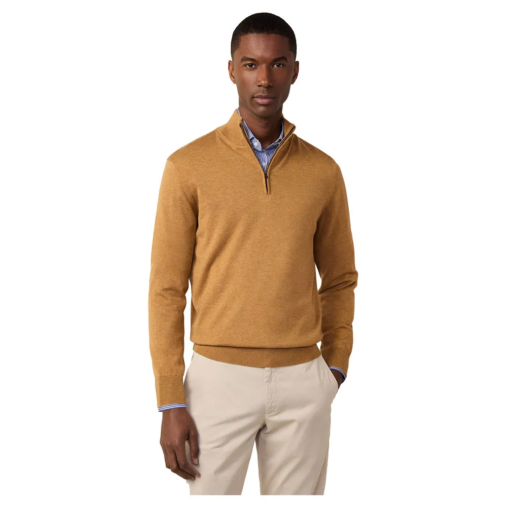 

Свитер Façonnable Cosilk half zip, коричневый