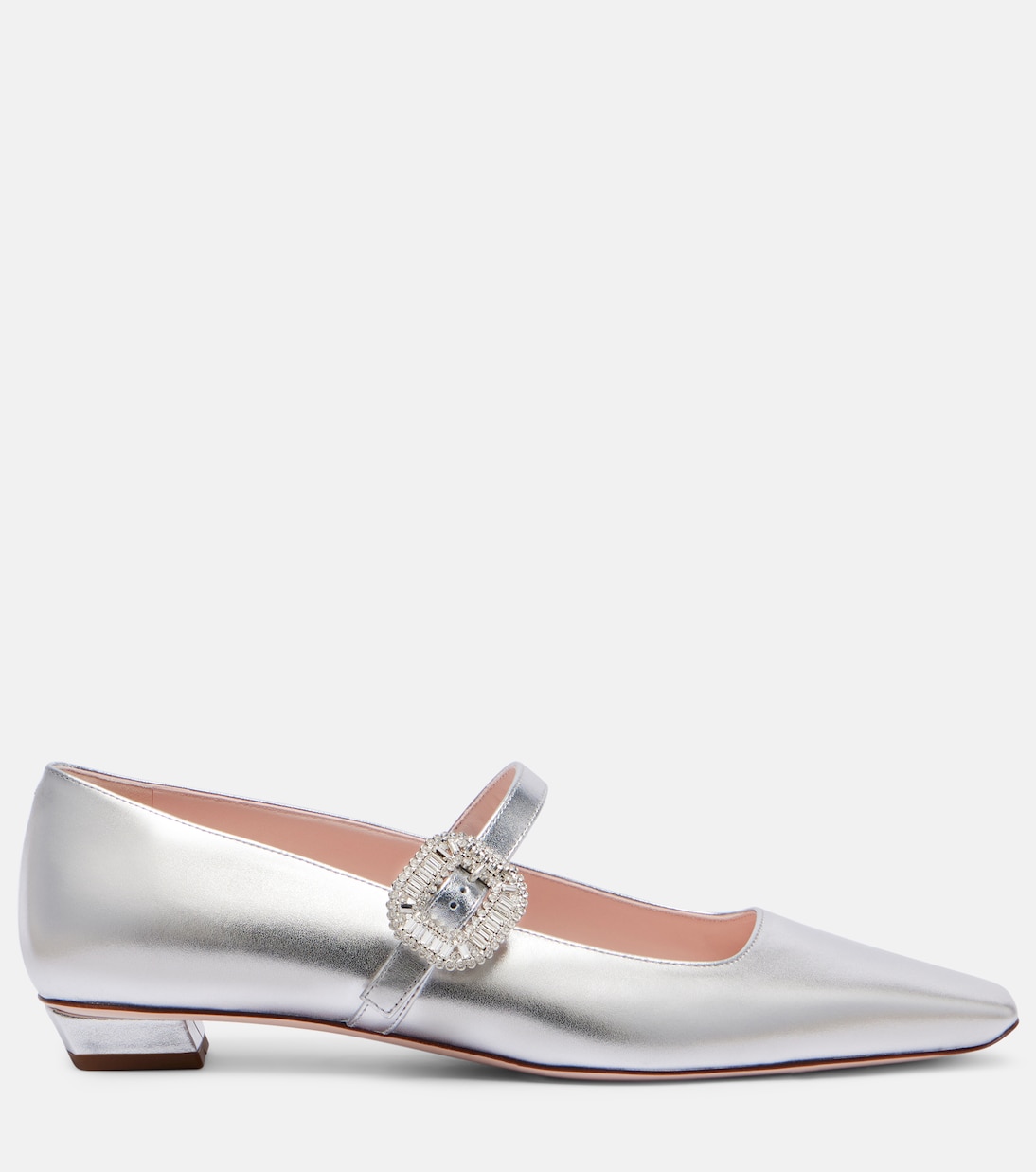 Балетки Belle Vivier 25 из металлизированной кожи Roger Vivier, Argento — фото 4