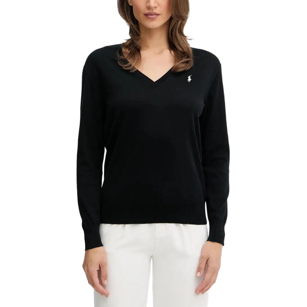 

Свитер с V-образным вырезом и логотипом Polo Ralph Lauren, черный