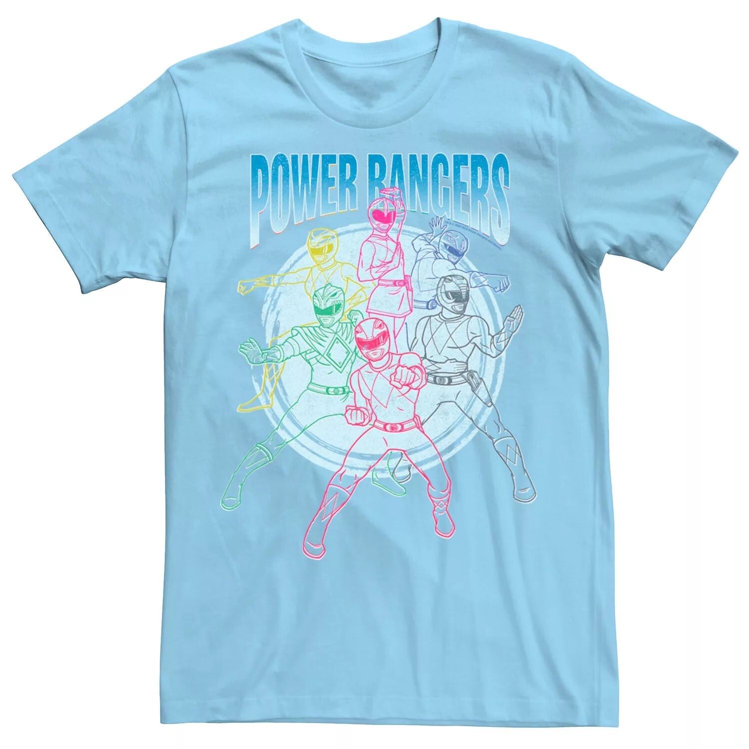 

Мужская футболка Power Rangers Outlines Group Shot Licensed Character
