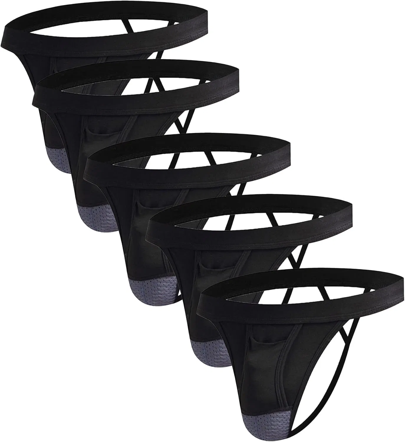Трусы мужские дышащие сетчатые, Black-5pc