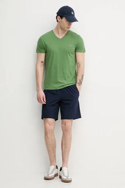 Футболка Lacoste хлопковая мужская, зеленый — фото 2