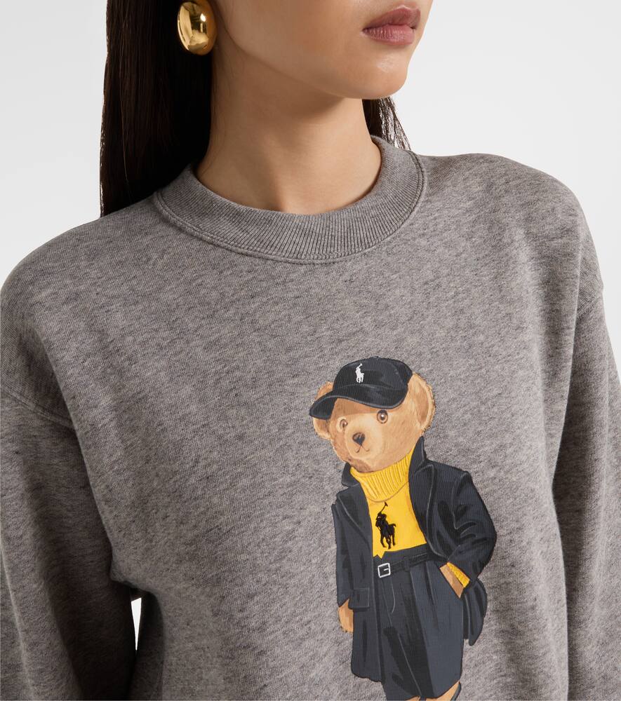 Флисовая толстовка Polo Bear из хлопковой смеси Polo Ralph Lauren, Dark Vint Heather — фото 4