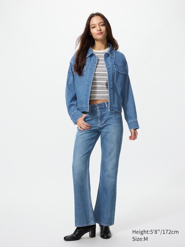 Свободная куртка из джерси (под деним) Uniqlo, 64 blue — фото 2