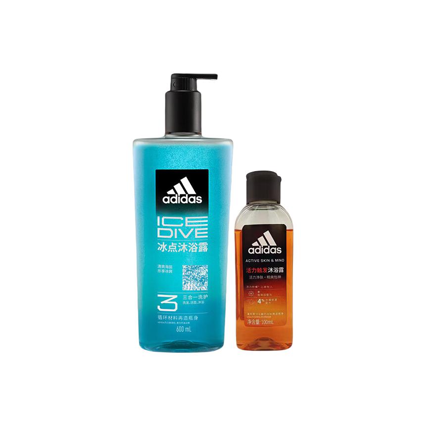 

Набор из 3 гелей для душа Ice Point: увлажняющее очищающее мыло с ароматом 600 мл + 250 мл Adidas, [refreshing moisturizing]fresh maris sal ice point 600ml+active 100ml