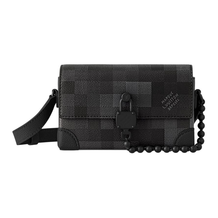 

LOUIS VUITTON Кожаный наплечный рюкзак мужской черный