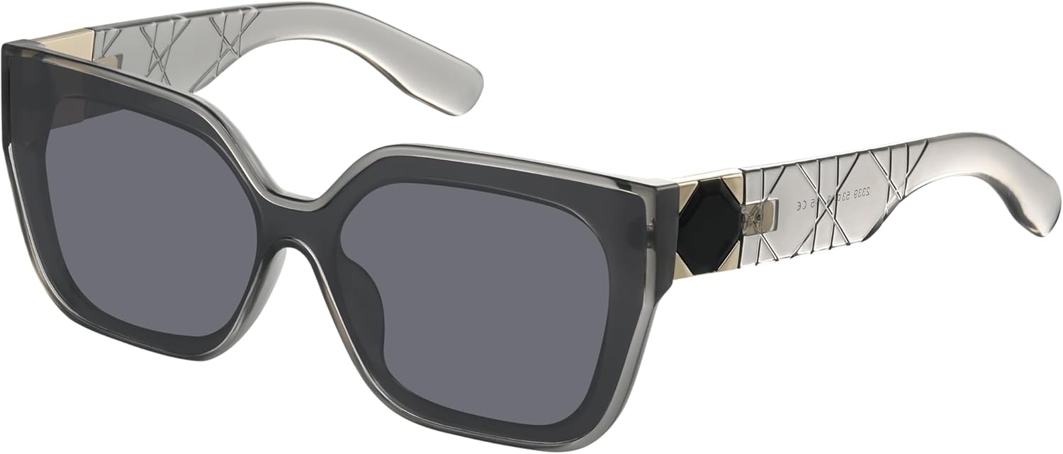 

Крупные солнцезащитные очки для женщин, ретро-квадратные дизайнерские солнцезащитные очки, модные женские солнцезащитные очки в большой оправе, стильные солнцезащитные очки Foliful, A07-crystal Gray/Gray Lens