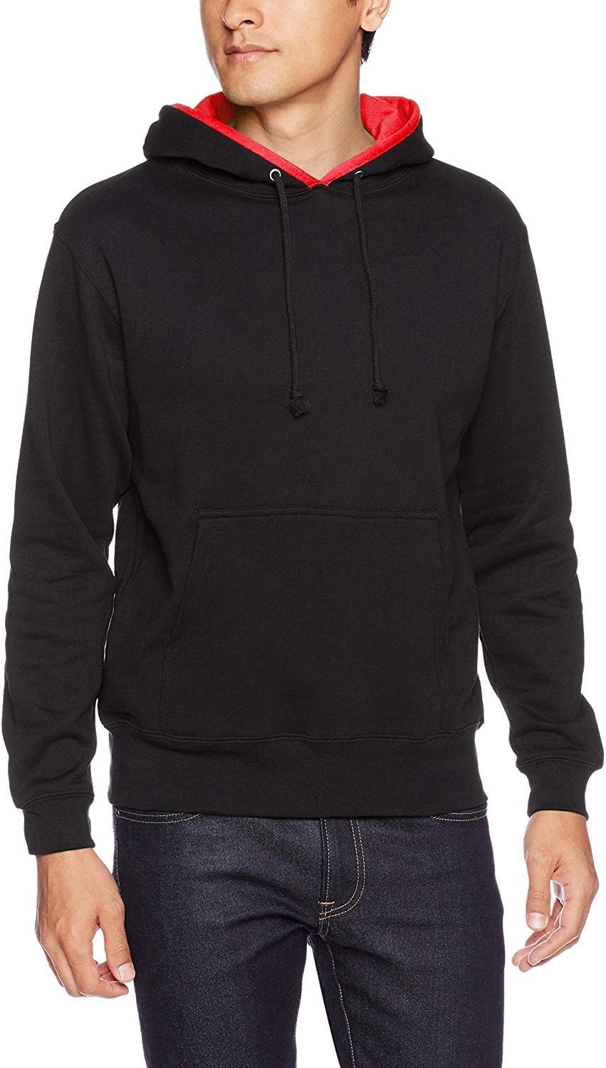 

Мужская толстовка с капюшоном United Athle (подкладка цвета плитки), черный/красный