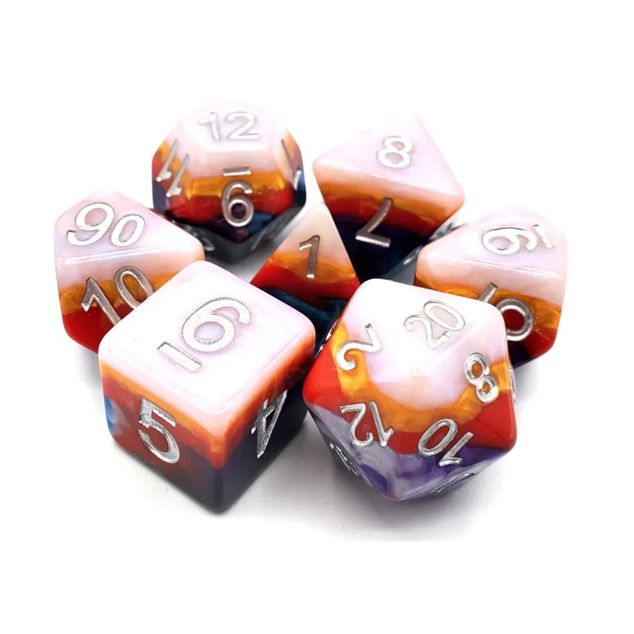 

Поликомплект «Американский герой» с серебром (7), Acrylic-Resin Dice - Gradient