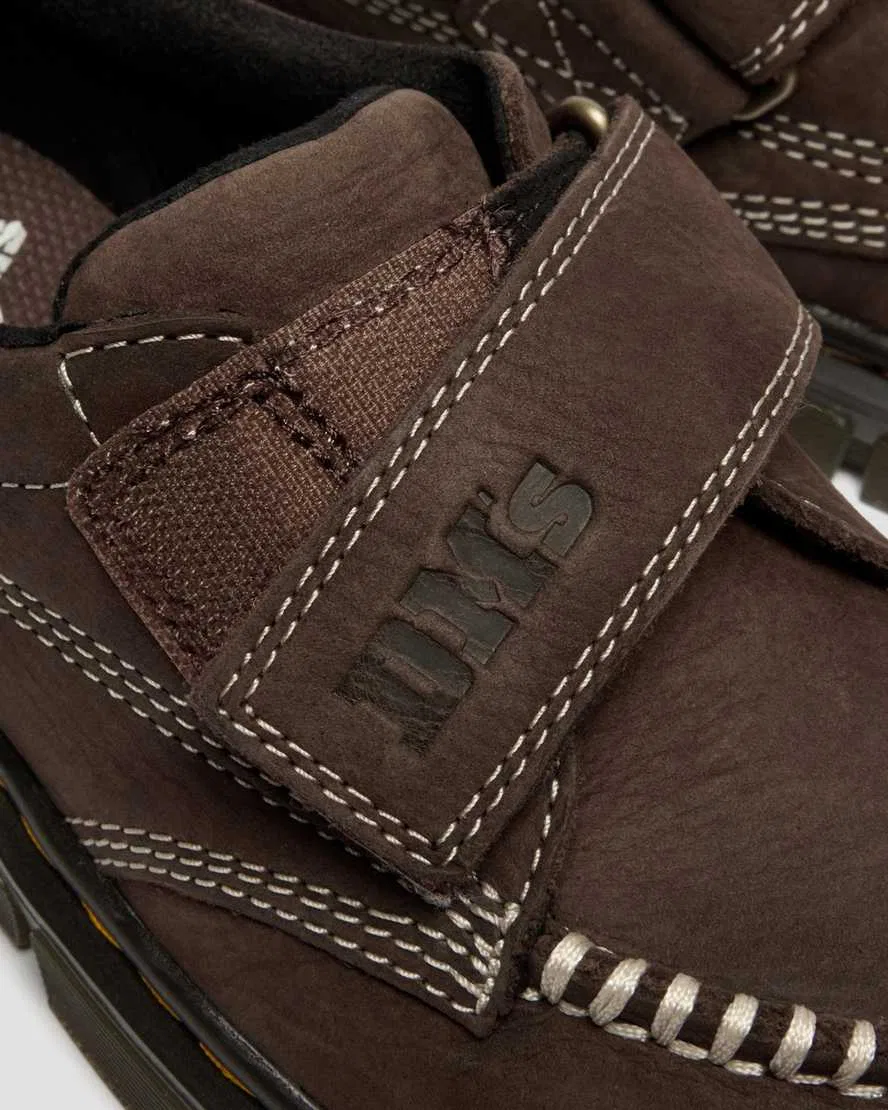 Детские туфли Dr Martens Raffe Strap, зернистый нубук, коричневый — фото 3