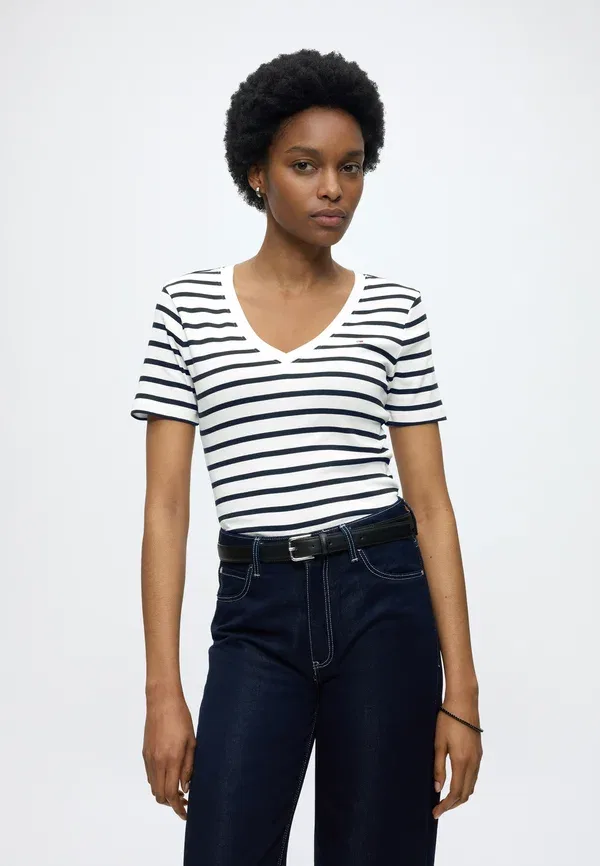 Футболка базовая Slim Cody Tommy Hilfiger, бретонский/экю/тёмно-синий — фото 4