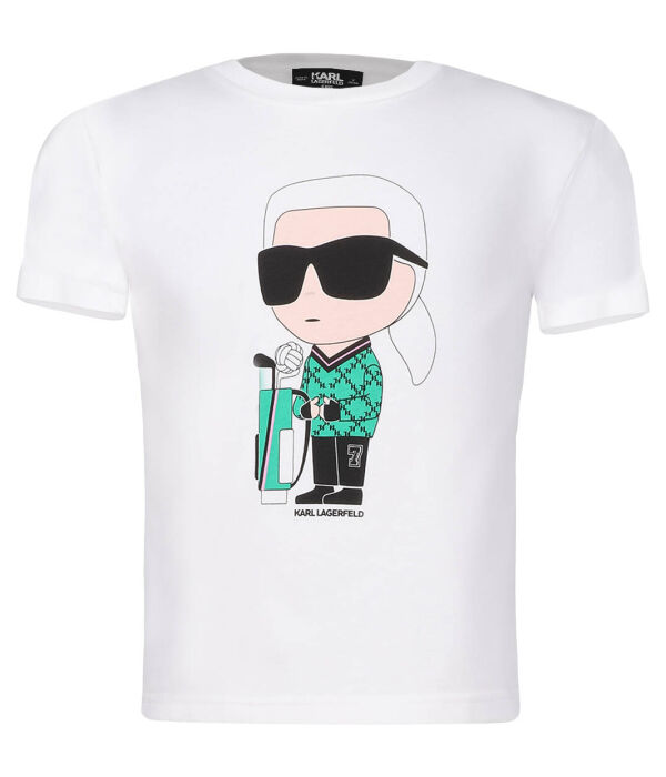 

Футболка Karl Lagerfeld Kids Regular Fit с принтом, белый