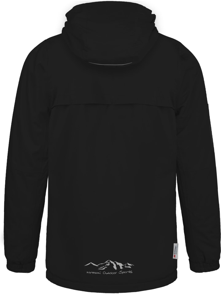 Детская куртка-дождевик с флисовой подкладкой черного цвета Normani Outdoor Sports — фото 3