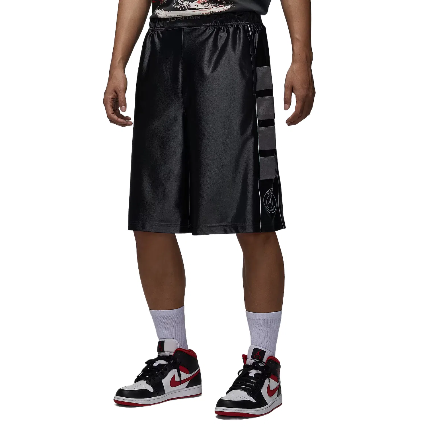 Шорты спортивные мужские Paris Saint Germain Jordan, Oil Gray/Light Stone Black
