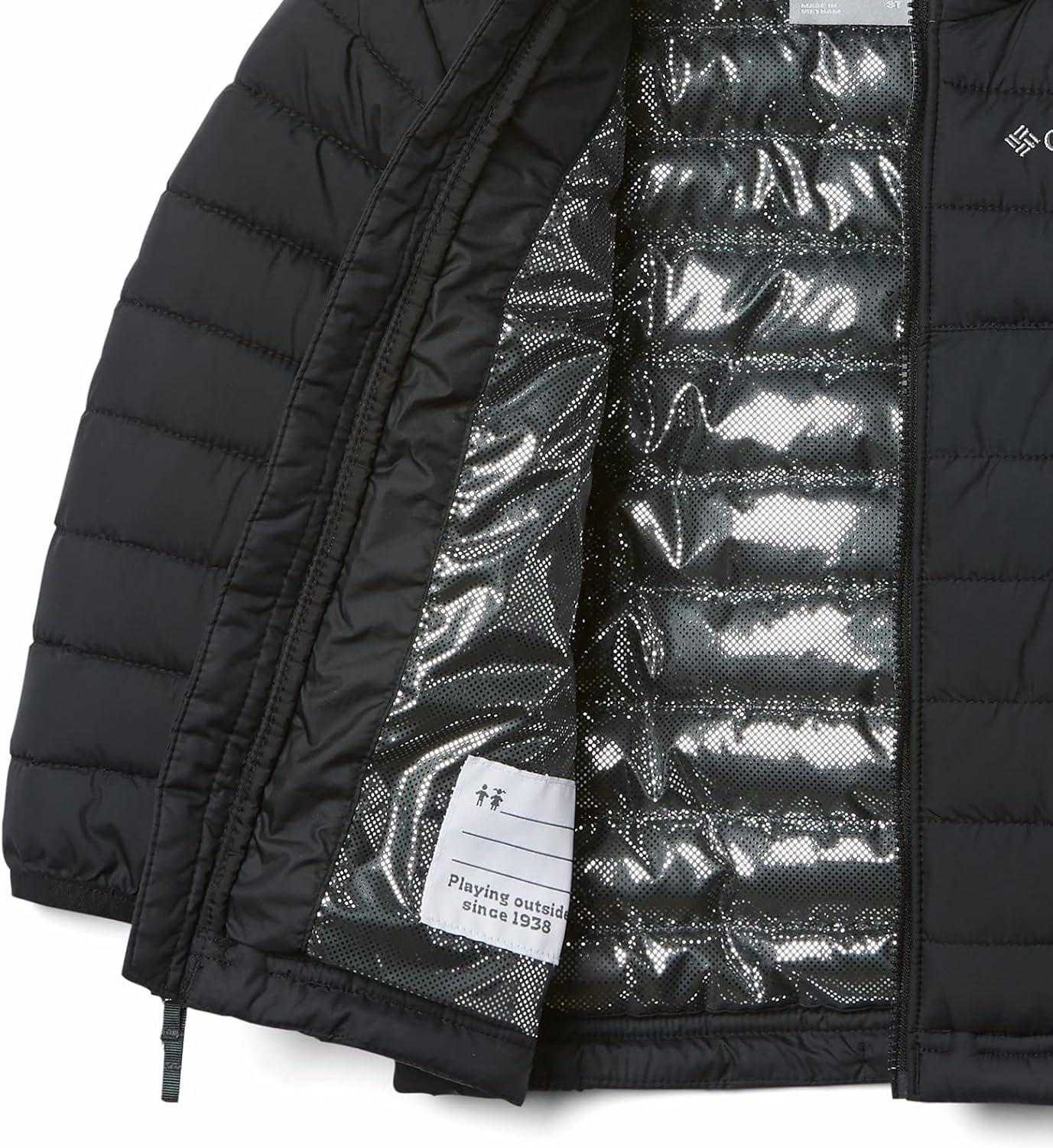 Куртка зимняя Columbia boys Powder Lite Hooded, Black — фото 2